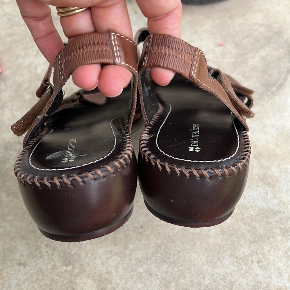 Naturalizer Rosina Comfy Boho Brown Leather Strap Sandal. Size 10 - Picture 3 of 12
